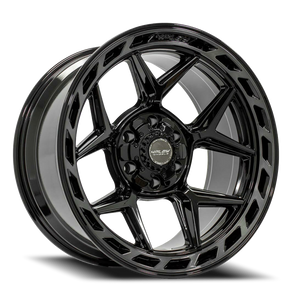 DOORBUSTER PRICING! - 4Play 4P55 Wheel 22x12 6x139.7 & 6x135 Gloss Black w/ Brushed Face & Tinted Clear -44mm - FREE T-SHIRT INCLUDED! | 4P55-22120-6D55-44BBT