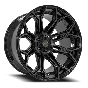 DOORBUSTER PRICING! - 4Play 4P83 Wheel 20x10 5x127 & 5x139.7 Gloss Black w/ Brushed Face & Tinted Clear -18mm - FREE T-SHIRT INCLUDED! | 4P83-20100-5D55-18BBT