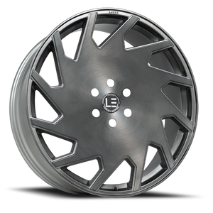 Lux Le 11 Wheel 22x9 5x112 Brushed Face Silver Titanium Black Clear Coat 30mm | LUXLE112295112+30A-RF19