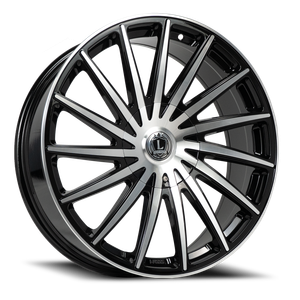 Luxxx Alloys Lux 40V Wheel 22x9 5x115 & 5x120 Gloss Black Machined 15mm | LUX40V2295115120+15B-A2