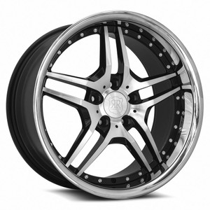 Mrr Rw2 Wheels Rims 19x9.5 5x112 Black W/ Chrome Lip 35mm | RW0219955xx25BK-51235