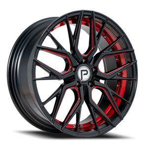 Pinnacle Zenith P312 Wheel 20x8.5 5x120 Gloss Black w/ Red Undercut 35mm | P31220855120-35GBIR