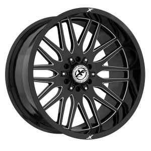 Xf Off-Road® Xf-240 Wheels Rims 24x12 5x127 (5x5) 5x5.5 (5x139.7) Black Milled Logo -44  | XF-240241251271397-44GBML