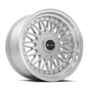 Vors Vr3 Wheels Rims 15x8 4x98 Silver W/ Machined Lip & Gold Rivets 20mm | VR0315808H20S-498