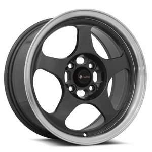 Vors Sp1 Wheels Rims 15x7 4x108 Hyper Black W/ Machined Lip 35mm | SP01157040035HB-408