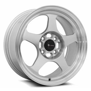 Vors Sp1 Wheels Rims 15x7 4x100 Silver Machined W/ Machined Lip 35mm | SP01157040035SF