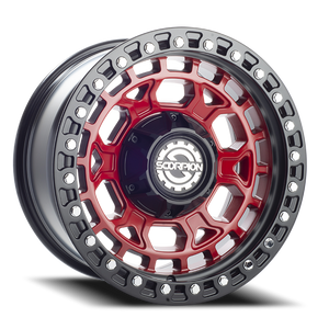 Scorpion Nomad Wheel 17x9 6x135 & 6x139.7 Red w/ Black Lip -12mm | ND-17963539-12CRBL