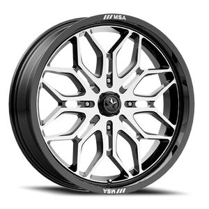 Msa Offroad M47 Sniper Atv Utv Wheel 24x7 4x137 Gloss Black Machined 10mm - FREE T-SHIRT INCLUDED! - MINIMUM PURCHASE OF 4 WHEELS | MA047BD24704810