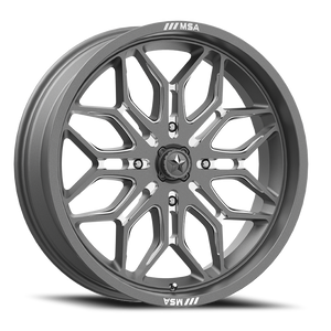 Msa Offroad M47 Sniper Atv Utv Wheel 24x7 4x156 Gunmetal Milled 10mm - FREE T-SHIRT INCLUDED! - MINIMUM PURCHASE OF 4 WHEELS | MA047AX24704410