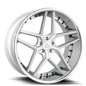 Azad® Az1029 Wheels Rims 20x9 5x112 Brushed Silver Chrome Stainless Lip 35 | AZ10292095112+35BR/SSL