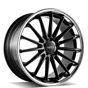 Azad® Az24 Wheels Rims 22x9 5x4.5 (5x114.3) Black Stainless Lip 35 | AZ242295114+35B/SSL