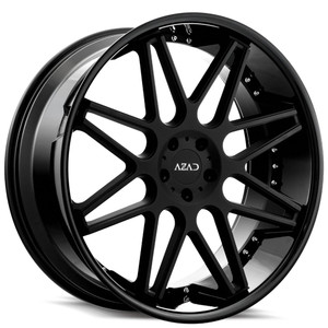 Azad® Az77 Wheels Rims 24x9 5x120 Matte Black Gloss Black Lip 30 | AZ772495120+30MB/GBL