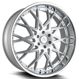 Azad® Az822 Wheels Rims 22x9.5 6x5.5 (6x139.7) Brushed Chrome Stainless Lip 25 | AZ82222956139+25BR/SSL
