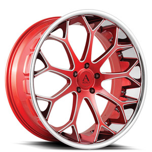 Azad® Az99 Wheels Rims 22x10.5 5x115 Candy Red Stainless Lip 20 | AZ99221055115+20RM/SSL