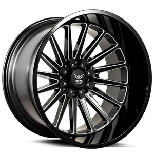 Force Off-Road® F40 Wheels Rims 24x14 5x127 (5x5) 5x5.5 (5x139.7) Black Milled -76  | F4024145127/139.7-76B/M