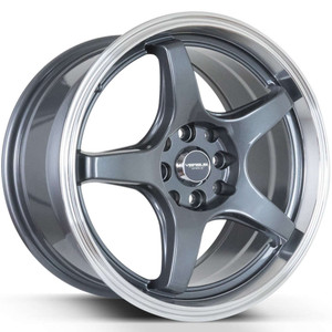 Versus Racing® Vs005 Wheels Rims 17x8 5x100 5x4.5 (5x114.3) Gunmetal Machined Lip 35 | VS00517810H/114.3+35GM/ML