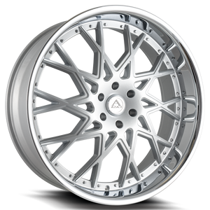Azad® Az822 Custom Drilled Wheel Blanks Rims 24x10 Brushed Chrome Stainless Lip 10 | AZ8222410BLANK+10BR/SSL