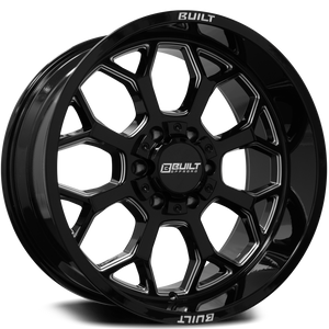 Built Off-Road Bto-1 Wheels Rims 20x9 6x135 6x139.7 Gloss Black Milled 0mm | 20912H-0BT01BM