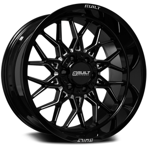 Built Off-Road Bto-2 Wheels Rims 20x10 6x135 6x139.7 Gloss Black Milled -19mm | 201012H-19BT02BM