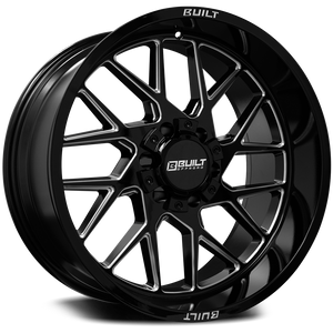 Built Off-Road Bto-3 Wheels Rims 22x12 5x127 5x139.7 Gloss Black Milled -44mm | 221210H-44BT03BM
