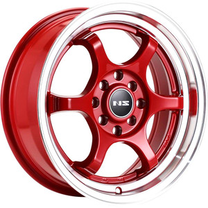 Ns Ns1202 Wheels Rims 15x7 4x100 4x4.5 (4x114.3) Red w/ Machined Lip 38 | NS1202157013+38RBL