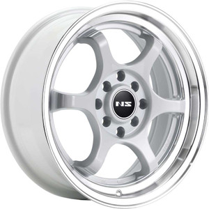 Ns Ns1202 Wheels Rims 15x7 4x100 4x4.5 (4x114.3) White w/ Machined Lip 38 | NS1202157013+38WLP