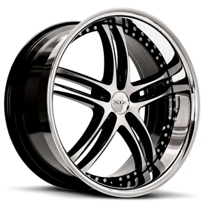 Xix X15 Wheels Rims 20x8.5 5x120 Gloss Black Machined w/ Stainless Lip 20 | X15208525+20BMS