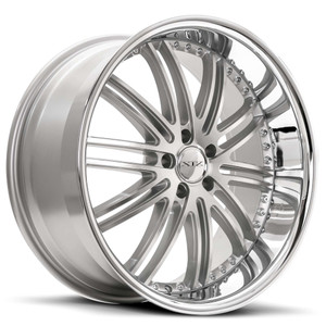 Xix X23 Wheels Rims 22x10.5 5x112 Silver Machined w/ Stainless Lip 32 | X232210522+32SMS