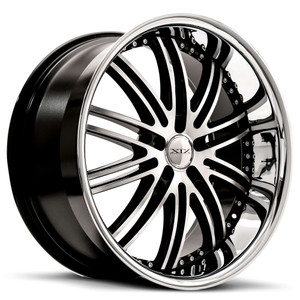 Xix X23 Wheels Rims 22x10.5 5x115 Gloss Black Machined w/ Stainless Lip 22 | X232210524+22BMS