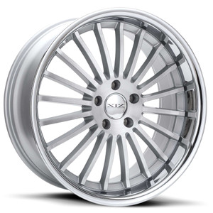 Xix X59 Wheels Rims 22x9 5x112 Silver Brushed w/ Stainless Lip 25 | X59229022+25SBS