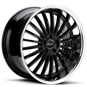 Xix X59 Wheels Rims 22x9 5x115 Gloss Black w/ Stainless Lip 15 | X59229024+15BLS