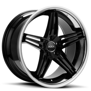 Xix X63 Wheels Rims 20x10.5 5x4.5 (5x114.3) Gloss Black w/ Stainless Lip 25 | X632010523+25BLS