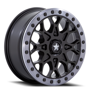 Msa Offroad M48 Portal Beadlock Atv Utv Wheel 15x6 4x137 Satin Black With Gray Tint Ring 38mm - FREE T-SHIRT INCLUDED! | MA048MT15604038