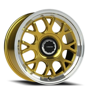 Vision Alpine 478 Wheel 20x8.5 5x100 & 5x115 Gold With Machined Lip 35mm | 478-2813GOML35