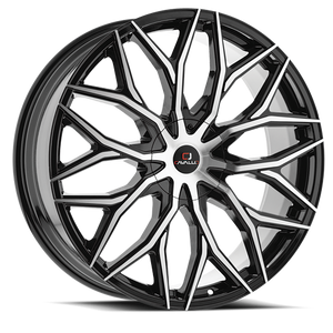 Cavallo CLV-37 Custom Drilled Wheel Blanks Rims 22x9.5 Black Machined 18mm | CLV-372295BLANK+18BM