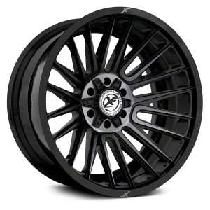 Xf Off-Road XF-234 Custom Drilled Wheel Blanks Rims 20x12 Black Brushed DDT -44mm | XF-23420128XBLANK-44GBBRDDT
