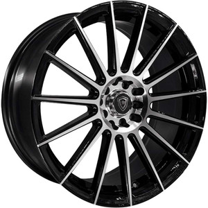 White Diamond W3195 Wheels Rims 22x8 5x108 5x4.5 (5x114.3) Black Machined 35mm | 31952281010811435BP