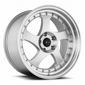 Vors Vr2 Wheels Rims 18x9 5x110 Silver Machined W/ Machined Lip & Chrome Rivets 35mm | VR02189051435S-510