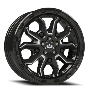 Vision Korupt 410 Wheel 16x6.5 5x130 Gloss Black Milled Spoke 45mm | 410-6632GBMS45