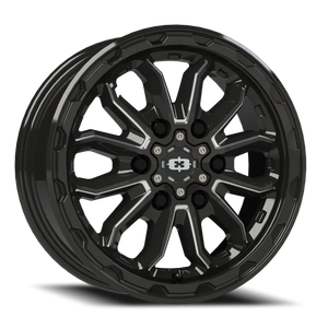 Vision Korupt 410 Wheel 16x6.5 6x130 Gloss Black Milled Spoke 45mm | 410-6663GBMS45