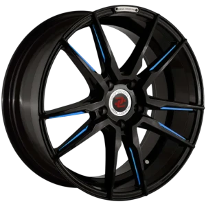 Drag Concepts Dc29 17x7 5x114.3 Black Blue Tips 38mm Wheels
