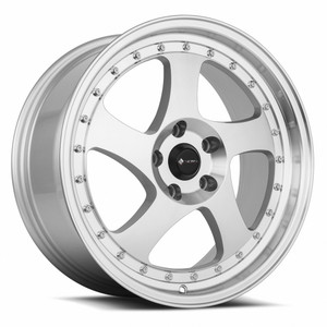 Vors Vr2 Wheels Rims 18x8 5x120 Silver Machined W/ Machined Lip & Chrome Rivets 35mm | VR02188051435S-520