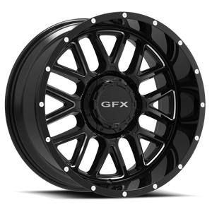 DOORBUSTER PRICING! - G-Fx Tm5 Wheel 17x8.5 6x135 & 6x139.7 Gloss Black Milled 18mm | TM5 785-6009-18 GBM (2)