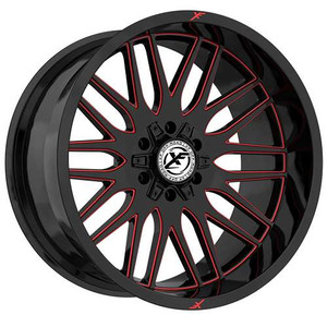 Xf Off-Road XF-240 Wheels Rims 24x14 8x6.5 (8x165.1) 8x180 Black Red Milled -76mm | XF-240241481651180-76GBMLR