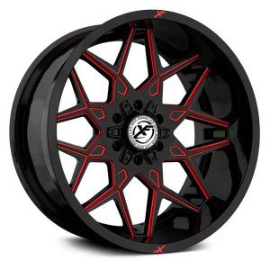 Xf Off-Road XF-238 Wheels Rims 20x9 5x127 (5x5) 5x5.5 (5x139.7) Black Red Milled 0mm | XF-238209051271397+0GBMLR