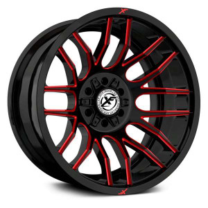 Xf Off-Road XF-232 Wheels Rims 24x14 5x127 (5x5) 5x5.5 (5x139.7) Black Red Milled -76mm | XF-232241451271397-76GBMLR