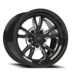 Vision Patriot 149 Wheel 15x10 5x114.3 Gloss Black Milled Spoke 25mm | 149-5165B25