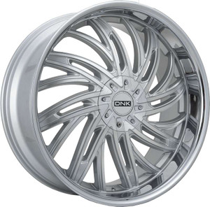 DNK 701 Wheels Rims 26x10 6x135 6x5.5 (6x139.7) Brushed Face Stainless Lip 30mm | 701BFSL-261066+30