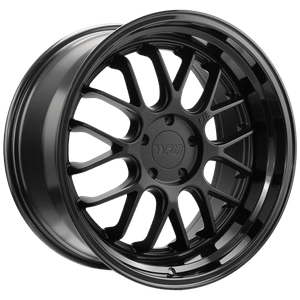 F1R F21 Wheels Rims 19x8.5 5x112 5x114.3 Satin Black W/ Gloss Black Lip 33mm | F2119855112SB33