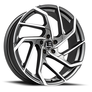 Lux Le 15 Wheel 22x9 5x112 Matte Gunmetal Machined 27mm | LUXLE152295112+27A-H2
